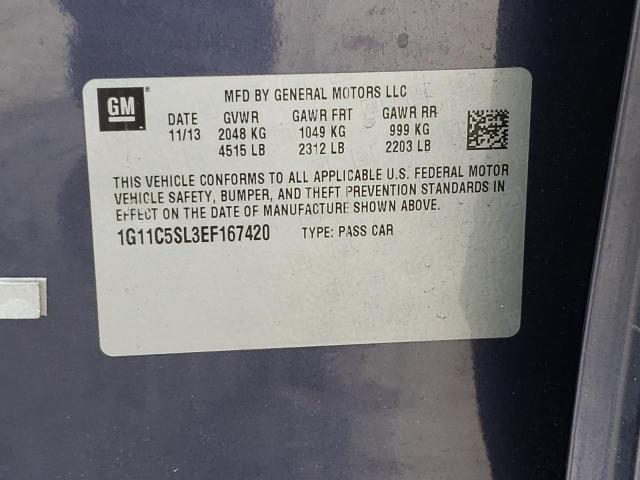 Photo 10 from auction – 2014 CHEVROLET MALIBU 1LT with VIN 1G11C5SL3EF167420