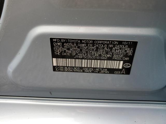 Photo 10 from auction – 2012 LEXUS IS 250 with VIN JTHBF5C25C5161662