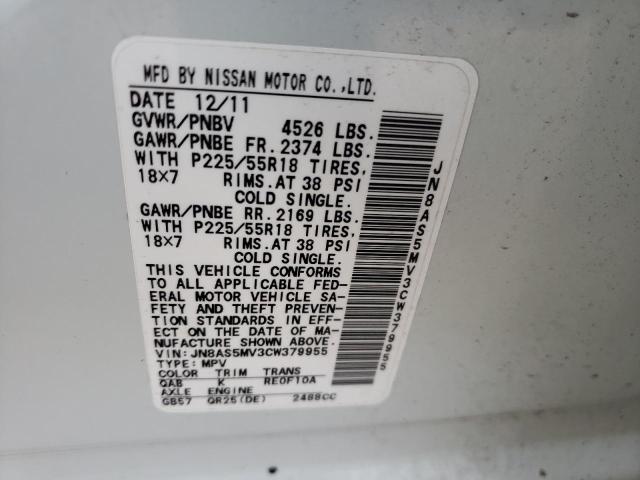 Photo 10 from auction – 2012 NISSAN ROGUE S with VIN JN8AS5MV3CW379955