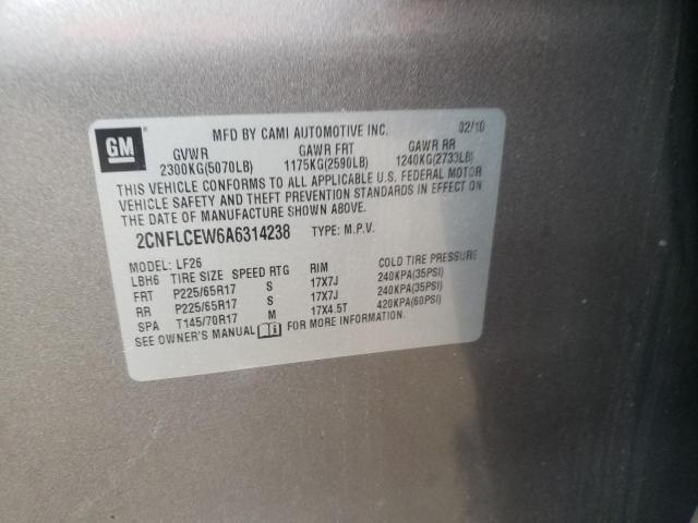 Photo 10 from auction – 2010 CHEVROLET EQUINOX LS with VIN 2CNFLCEW6A6314238