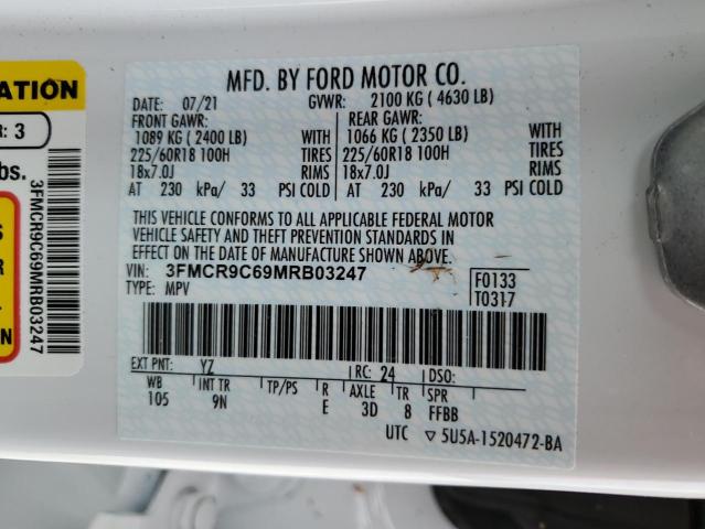 Photo 10 from auction – 2021 FORD BRONCO SPO with VIN 3FMCR9C69MRB03247