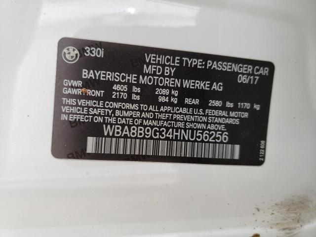 Photo 10 from auction – 2017 BMW 330 I with VIN WBA8B9G34HNU56256
