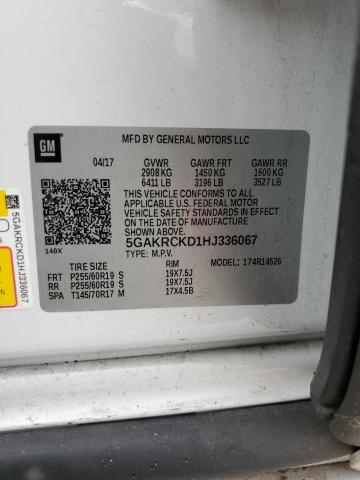 Photo 10 from auction – 2017 BUICK ENCLAVE with VIN 5GAKRCKD1HJ336067