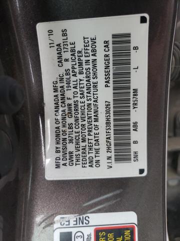 Photo 10 from auction – 2011 HONDA CIVIC LX with VIN 2HGFA1F53BH530267