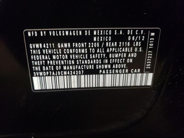 Photo 10 from auction – 2012 VOLKSWAGEN JETTA SE with VIN 3VWDP7AJ9CM424207