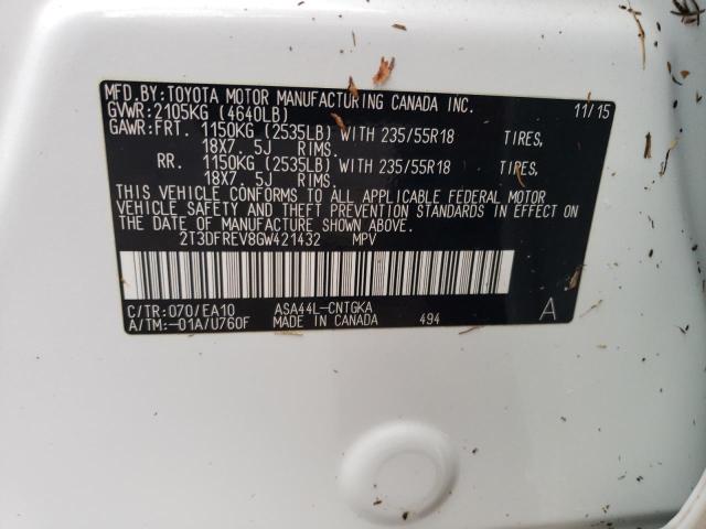 Photo 10 from auction – 2016 TOYOTA RAV4 LIMIT with VIN 2T3DFREV8GW421432