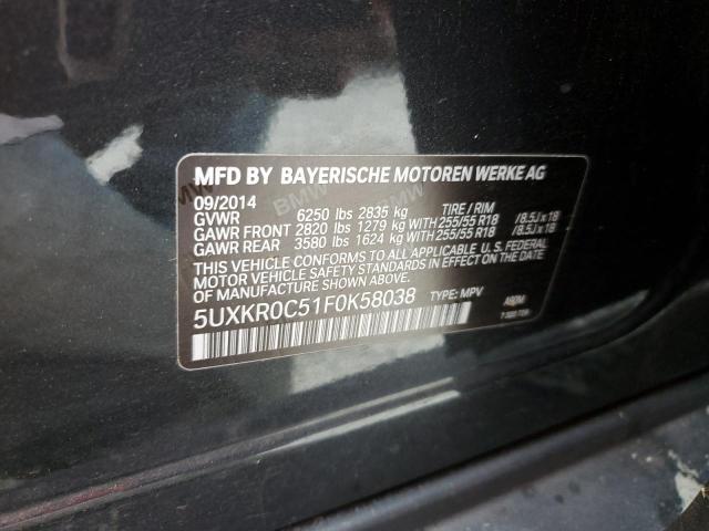 Photo 10 from auction – 2015 BMW X5 XDRIVE3 with VIN 5UXKR0C51F0K58038