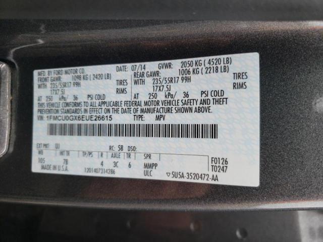 Photo 10 from auction – 2014 FORD ESCAPE SE with VIN 1FMCU0GX6EUE26615