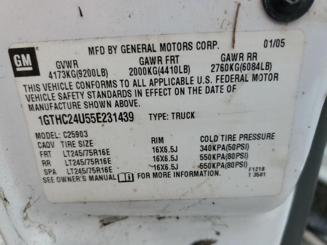 Photo 10 from auction – 2005 GMC SIERRA C25 with VIN 1GTHC24U55E231439
