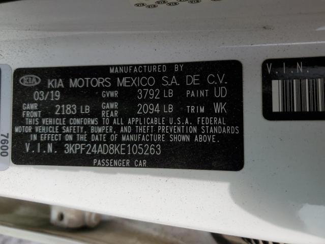 Photo 10 from auction – 2019 KIA FORTE FE with VIN 3KPF24AD8KE105263