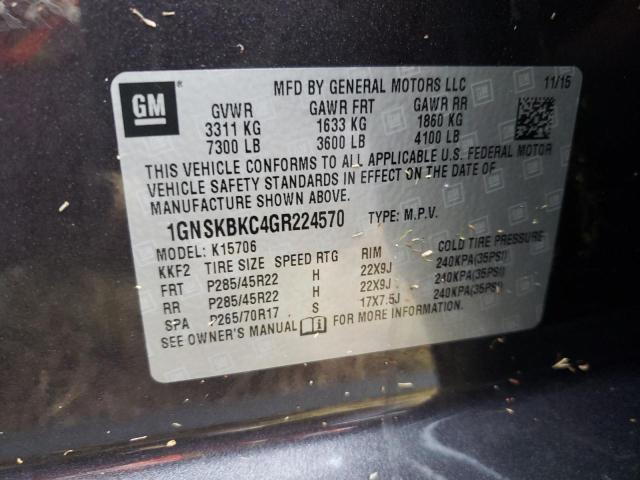 Photo 10 from auction – 2016 CHEVROLET TAHOE K150 with VIN 1GNSKBKC4GR224570