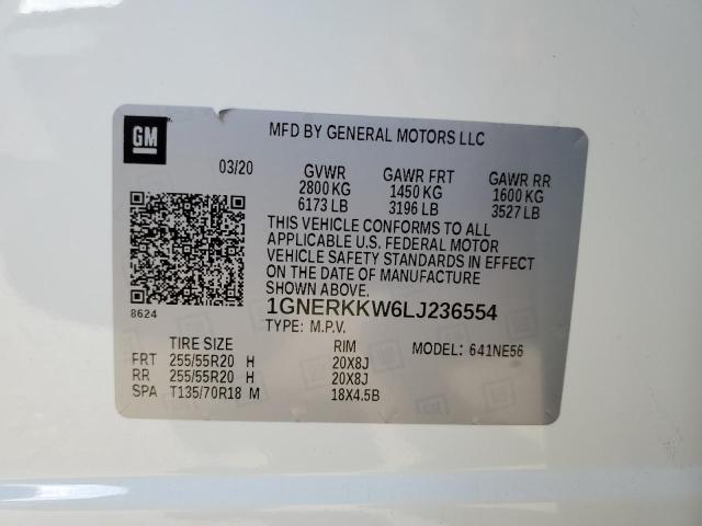 Photo 10 from auction – 2020 CHEVROLET TRAVERSE P with VIN 1GNERKKW6LJ236554