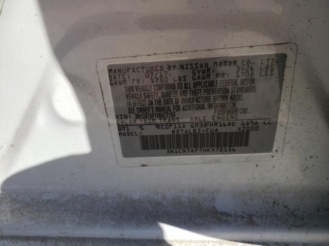 Photo 10 from auction – 2017 NISSAN VERSA S with VIN 3N1CN7AP7HK472156