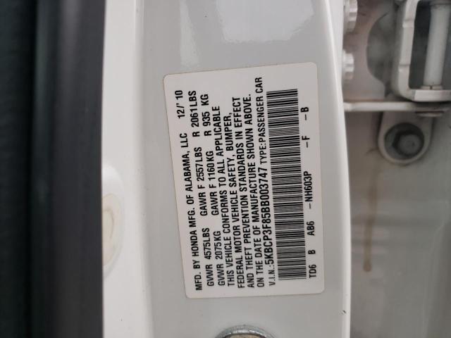 Photo 10 from auction – 2011 HONDA ACCORD EXL with VIN 5KBCP3F85BB003747