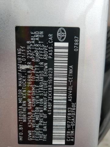 Photo 10 from auction – 2011 TOYOTA CAMRY BASE with VIN 4T4BF3EKXBR169829