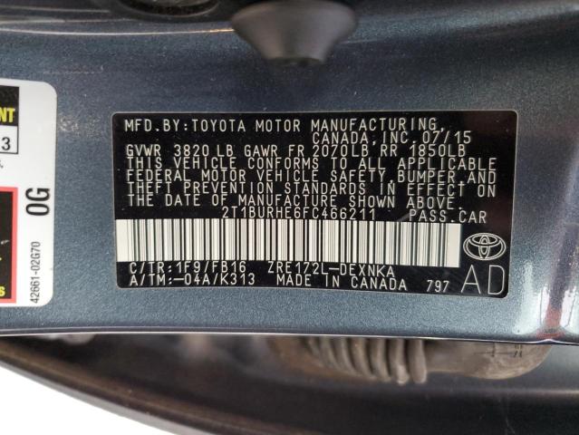 Photo 10 from auction – 2015 TOYOTA COROLLA L with VIN 2T1BURHE6FC466211