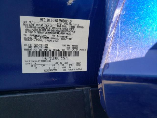 Photo 10 from auction – 2013 FORD TAURUS SEL with VIN 1FAHP2E83DG152270