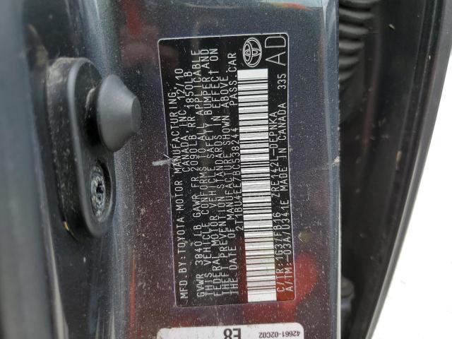 Photo 10 from auction – 2011 TOYOTA COROLLA BA with VIN 2T1BU4EE7BC538244