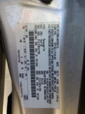 Photo 10 from auction – 2015 FORD FOCUS SE with VIN 1FADP3K2XFL281797