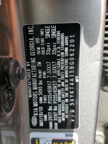 Photo 10 from auction – 2011 KIA SORENTO BA with VIN 5XYKT4A15BG062201