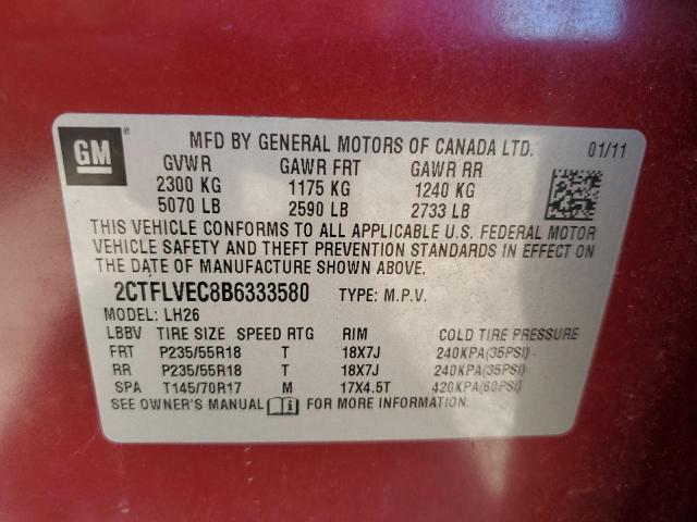 Photo 10 from auction – 2011 GMC TERRAIN SL with VIN 2CTFLVEC8B6333580