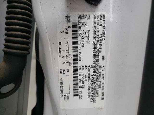 Photo 10 from auction – 2015 FORD FOCUS SE with VIN 1FADP3K26FL317808