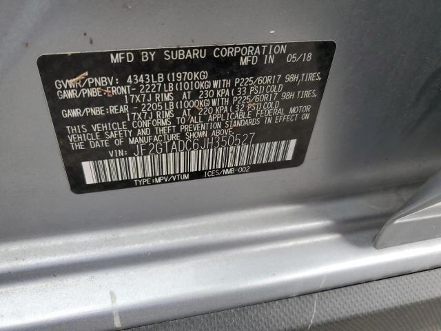 Photo 10 from auction – 2018 SUBARU CROSSTREK with VIN JF2GTADC6JH350527