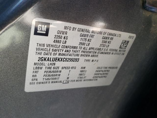 Photo 10 from auction – 2012 GMC TERRAIN SL with VIN 2GKALUEKXC6299283