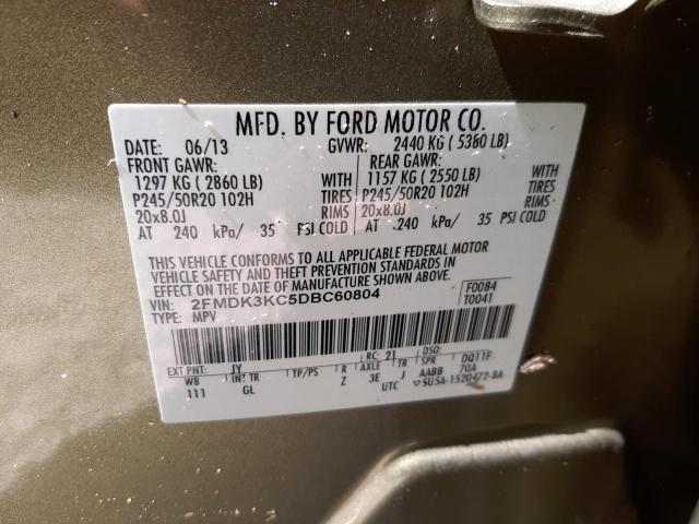 Photo 10 from auction – 2013 FORD EDGE LIMIT with VIN 2FMDK3KC5DBC60804