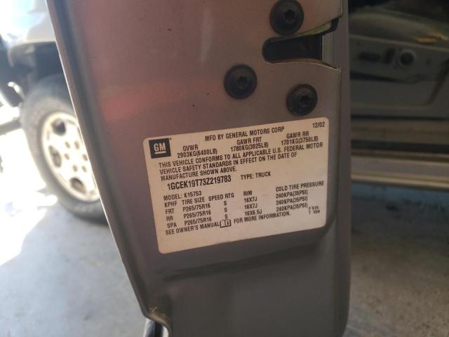 Photo 10 from auction – 2003 CHEVROLET SILVERADO with VIN 1GCEK19T73Z219783