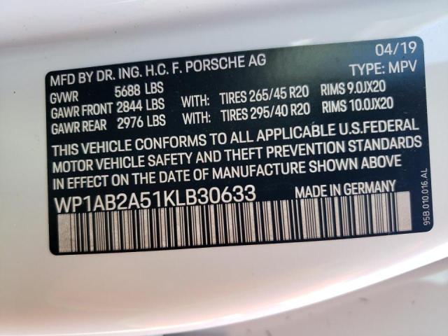 Photo 10 from auction – 2019 PORSCHE MACAN S with VIN WP1AB2A51KLB30633