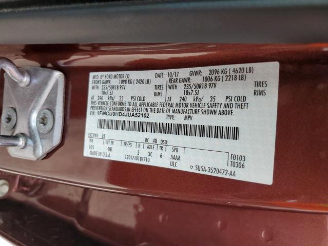 Photo 10 from auction – 2018 FORD ESCAPE SEL with VIN 1FMCU0HD4JUA52102