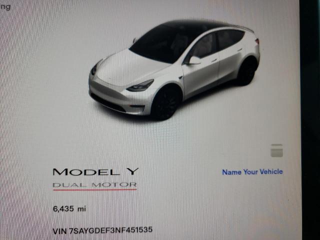 Photo 8 from auction – 2022 TESLA MODEL Y with VIN 7SAYGDEF3NF451535