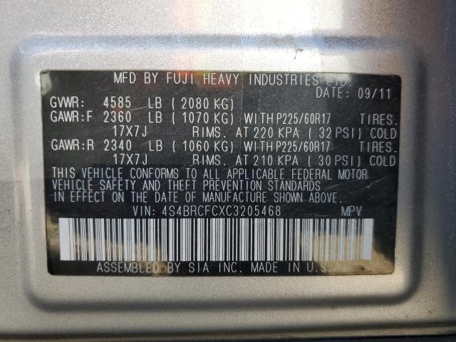 Photo 10 from auction – 2012 SUBARU OUTBACK with VIN 4S4BRCFCXC3205468