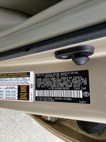 Photo 10 from auction – 2011 TOYOTA CAMRY BASE with VIN 4T1BF3EK8BU198367