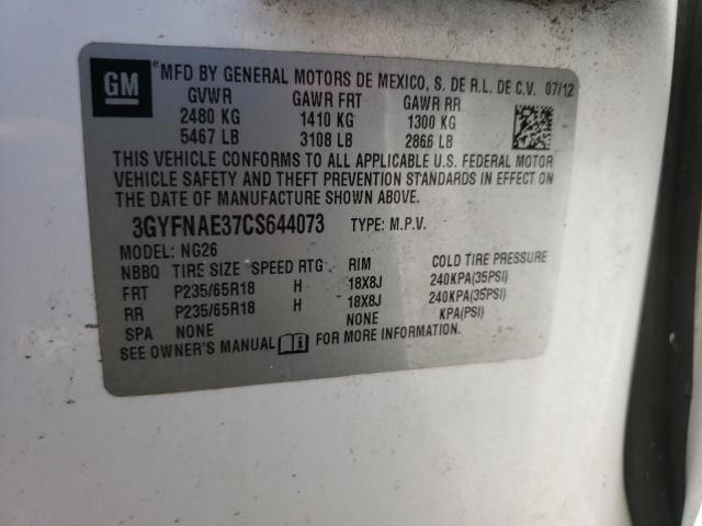 Photo 10 from auction – 2012 CADILLAC SRX LUXURY with VIN 3GYFNAE37CS644073