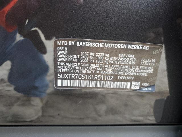 Photo 10 from auction – 2019 BMW X3 SDRIVE3 with VIN 5UXTR7C51KLR51102