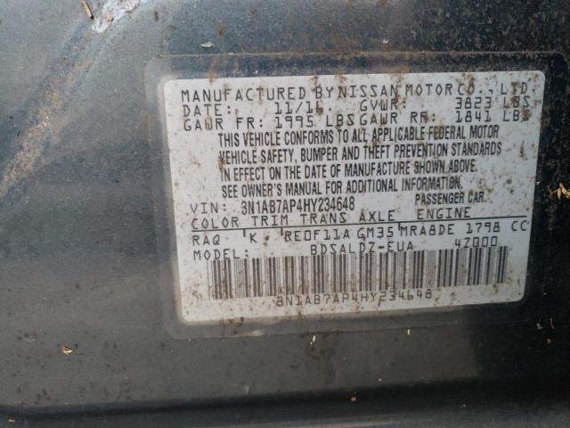 Photo 10 from auction – 2017 NISSAN SENTRA S with VIN 3N1AB7AP4HY234648