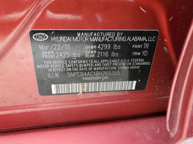 Photo 10 from auction – 2011 HYUNDAI SONATA GLS with VIN 5NPEB4AC1BH269355