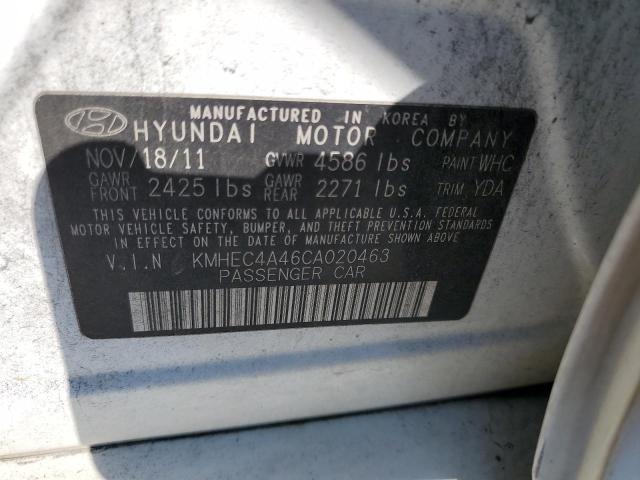 Zdjęcie 10 z aukcji – 2012 HYUNDAI SONATA HYB z VIN KMHEC4A46CA020463