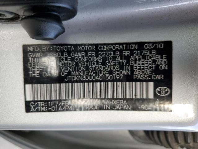 Photo 10 from auction – 2010 TOYOTA PRIUS with VIN JTDKN3DU0A0150197