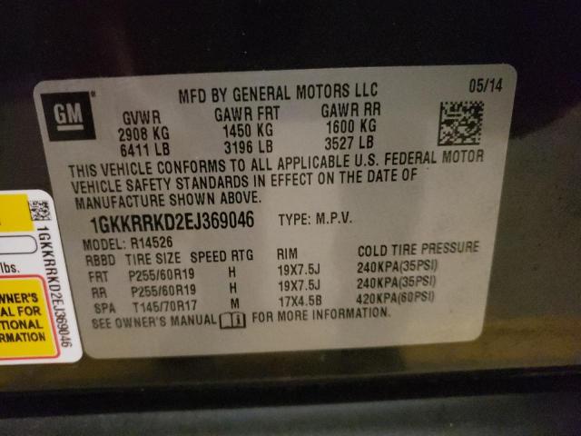 Photo 10 from auction – 2014 GMC ACADIA SLT with VIN 1GKKRRKD2EJ369046