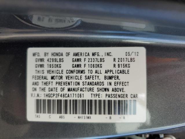 Photo 10 from auction – 2012 HONDA ACCORD LXP with VIN 1HGCP2F48CA171061