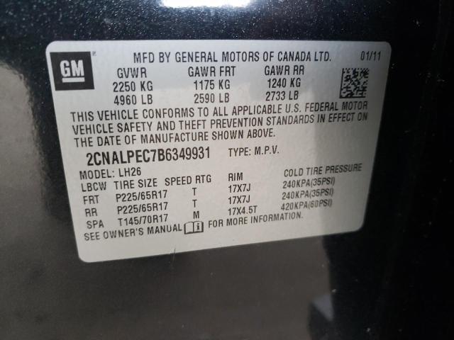 صورة رقم 10 من المزاد - 2011 CHEVROLET EQUINOX LT مع VIN 2CNALPEC7B6349931