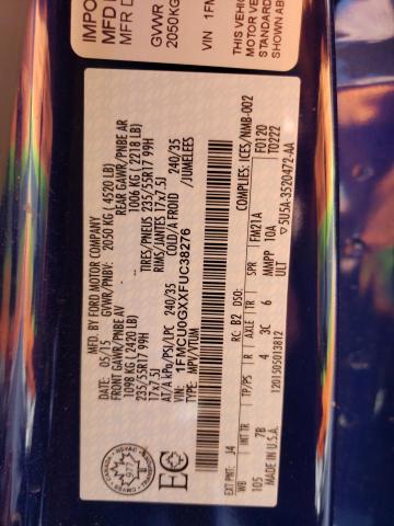 Photo 10 from auction – 2015 FORD ESCAPE SE with VIN 1FMCU0GXXFUC38276