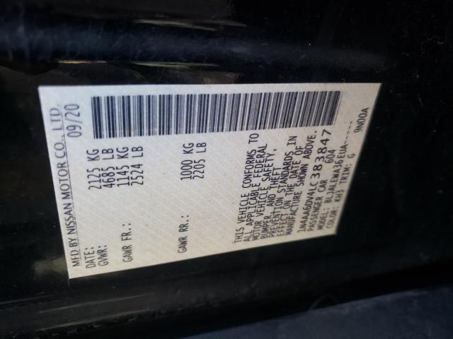 Photo 10 from auction – 2020 NISSAN MAXIMA SL with VIN 1N4AA6DV4LC383847