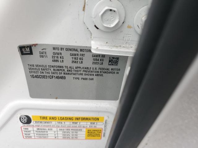 Photo 10 from auction – 2012 BUICK LACROSSE with VIN 1G4GC5E31CF149469
