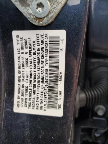Photo 10 from auction – 2016 HONDA CIVIC EX with VIN 19XFC1F31GE200895