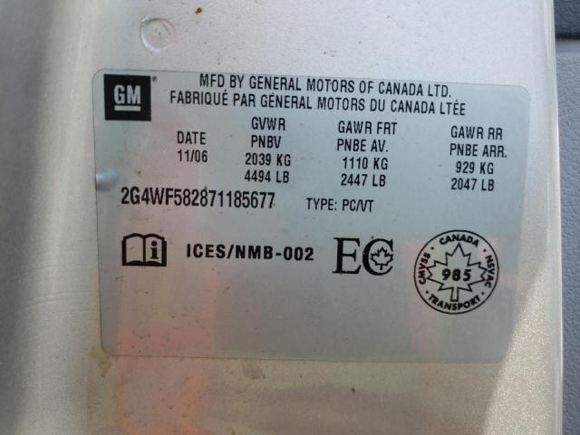 Photo 10 from auction – 2007 BUICK ALLURE CX with VIN 2G4WF582871185677