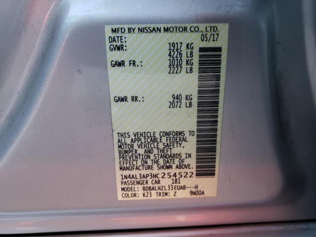 Photo 10 from auction – 2017 NISSAN ALTIMA 2.5 with VIN 1N4AL3AP3HC254522